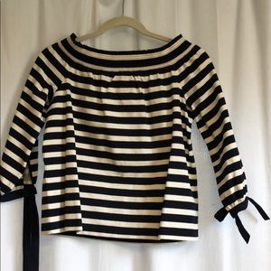J. Crew Off the Shoulder striped top